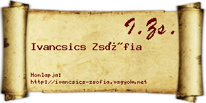 Ivancsics Zsófia névjegykártya